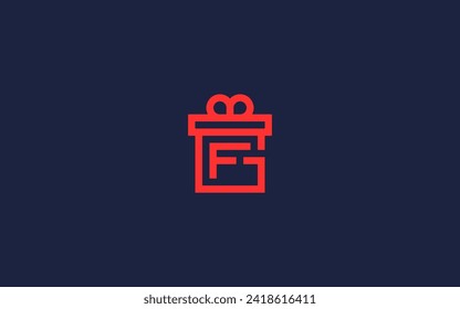 letter gf with gift box logo icon design vector design template inspiration