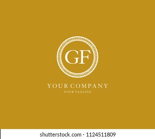 Letter GF Inside Abstract Circle Polygonal Luxury Logo