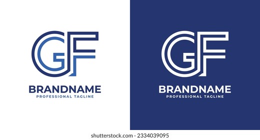Letter GF Line Monogram Logo, suitable for business with GF or FG initials.