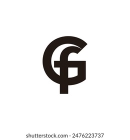 Buchstabe GF Verlinkte Fettschrift Einfache Logo-Vektorgrafik 