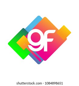 Letter GF logo with colorful geometric shape, letter combination logo design for creative industry, web, business and company.
