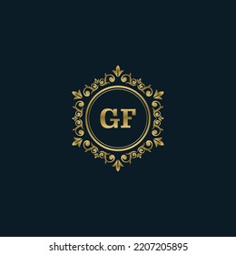 Letter GF logo with Luxury Gold template. Elegance logo vector template.