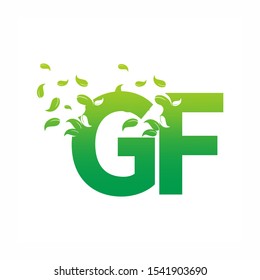 Letter GF Nature Leaf Logo Design Vector