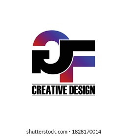 Letter GF simple logo design vector
