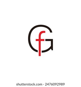 letter gf thin line simple font logo vector 