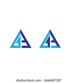 Letter gf vector icon. Triangle logo. Stock illustration