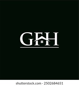 Letter GFH home typography logo design ideas business name editable vector template  royalty free image