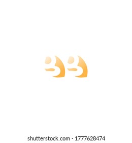 letter gg and abstract face logo design vector