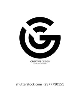 Letra Gg con formas de círculo creativo alfabeto moderno diseño de signo wifi logotipo de monograma