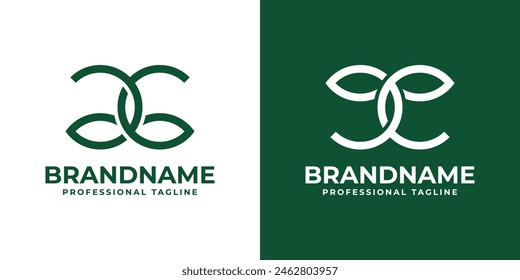 Letter GG or EE Monogram Leaf Logo, suitable for any business related to leaf with letter GG or EE