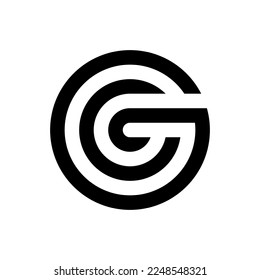 Letter GG or GC creative monogram logo design