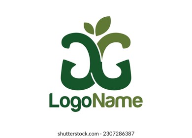 Letter GG and leaf concept. Very suitable for symbol, logo, company name, brand name, personal name, icon and many more.