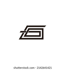 GG-Logo mit linearer 3D-flacher Überlappung, Vektorgrafik