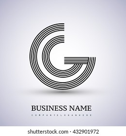 Letter GG linked logo design circle G shape. Elegant black colored, symbol for your business name or company identity.