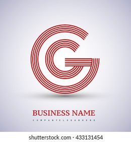 Letter GG linked logo design circle G shape. Elegant red colored, symbol for your business name or company identity