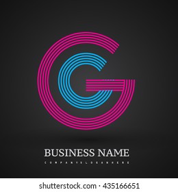 Letter GG linked logo design circle G shape. Elegant red and blue colored, symbol for your business name or company identity.
