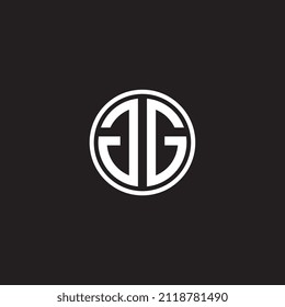 Letter GG logo design with circle shape icon vector illustration template, showcasing a clean and modern style—ideal for corporate branding, startups, personal monograms, and versatile professional