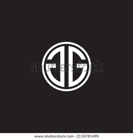 Letter GG logo design with circle shape icon vector illustration template, showcasing a clean and modern style—ideal for corporate branding, startups, personal monograms, and versatile professional