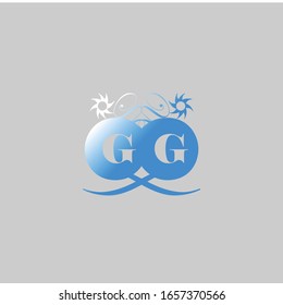 icono de vector de diseño de logotipo de letra gg