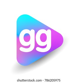 Letter GG logo in triangle shape and colorful background, letter combination logo design for business and company identity.
