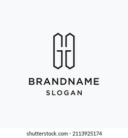 Plantilla de diseño vectorial de logotipo gg de letra