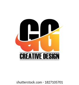 Letter GG simple logo design vector