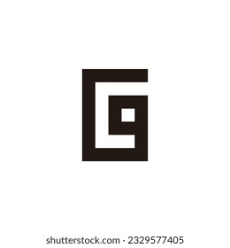 Letter Gg square connect geometric symbol simple logo vector
