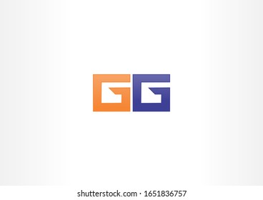 Plantilla de logotipo de forma cuadrado de letra GG