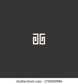 Diseño de la plantilla de icono del logotipo GG Tech de la letra en la ilustración del vector