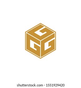 Letter GGG simple hexagon logo icon design vector