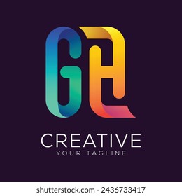 
letra gh gradiente logo colorido