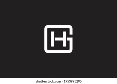 letter GH or H monogram logo design, typography style