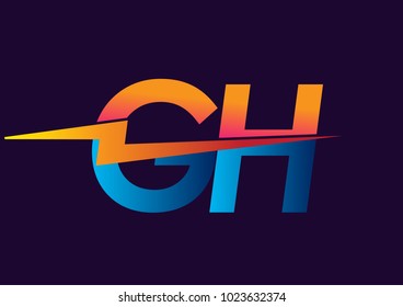 Letter GH logo with Lightning icon, letter combination Power Energy Logo design for Creative Power ideas, web, business and company.