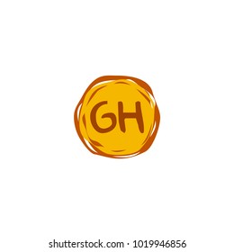 Letter GH Logo. Shape Template. Fun Logo