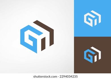 Letter GH negative space hexagon logo. The monogram consists of a G and a negative space for an H. Suitable for any type of company.
