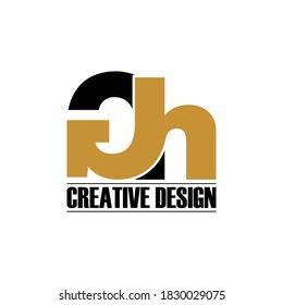 Letter GH simple logo design vector