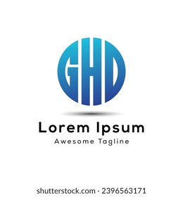 	
letter ghd round shape logo design