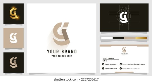 Letter gi or gj monogram logo with business card design