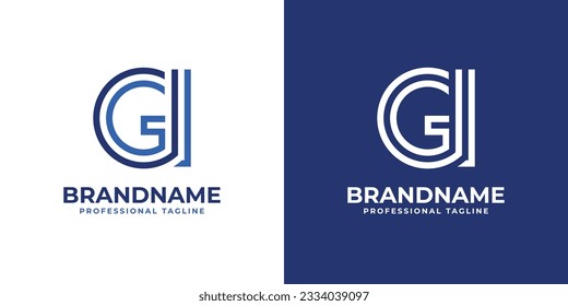 Letter GI Line Monogram Logo, suitable for business with GI or IG initials.