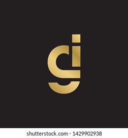 Letter gi linked lowercase logo design template elements. Gold letter Isolated on black  background. Suitable for business, consulting group company.