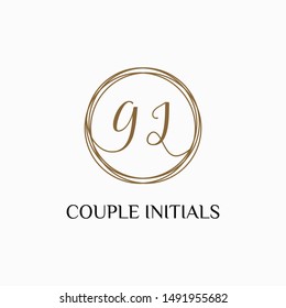 Letter GI logo template. Creative fashion logo design, couple letter , beauty icon. Initial handwriting or handwritten logo for identity. Logo with hand drawn style. wedding concept -vector