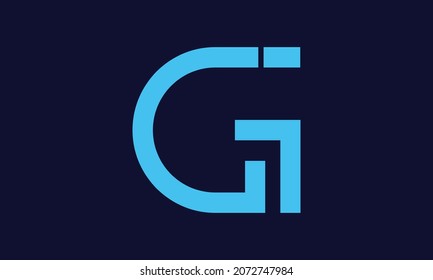 Letter GI minimal icon - Vector Design