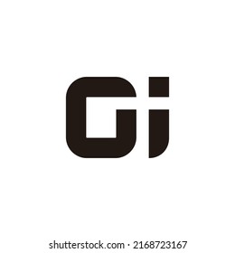 letra gi simple línea geométrica línea limpia vector de diseño