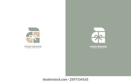 Letter a gift logo. Gift icon