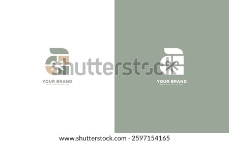 Letter a gift logo. Gift icon