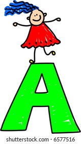 letter A girl