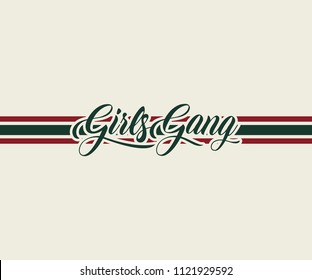 Letter Girls Gang Lettering Graphic for Tshirt Printing Background