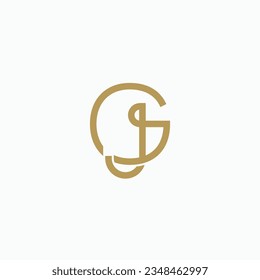 Letter GJ, or JG interlocking line elegant monoline logo design vector illustration