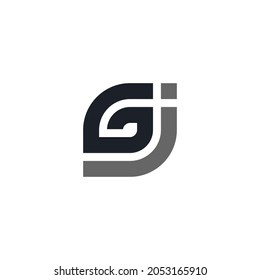letra logotipo de gj simple limpio y elegante