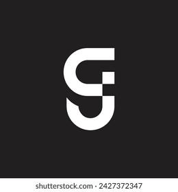 letra gj simple geométrica minúscula punto logo vector 